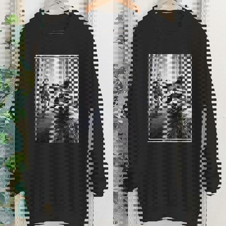 Raccoon & Bigfoot Selfie | Youth Crewneck Sweatshirt | Fun & Unique