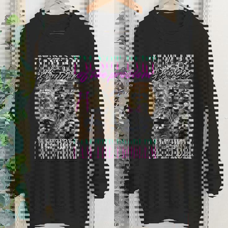 Raccoon Meme Youth Crewneck Sweatshirt - Fun Bootleg Style