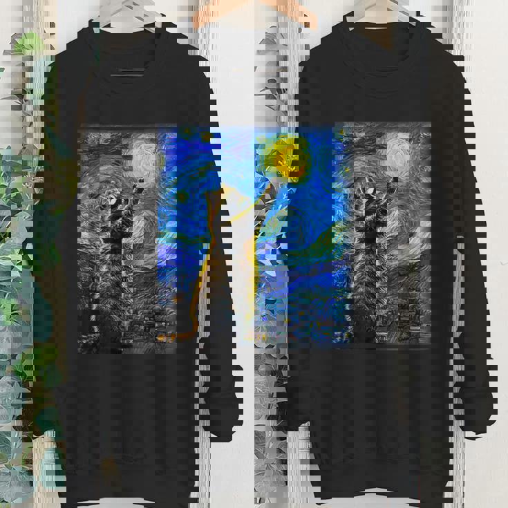 Raccoon Starry Night Van Gogh Sweatshirt - Youth Crewneck - Art Gift