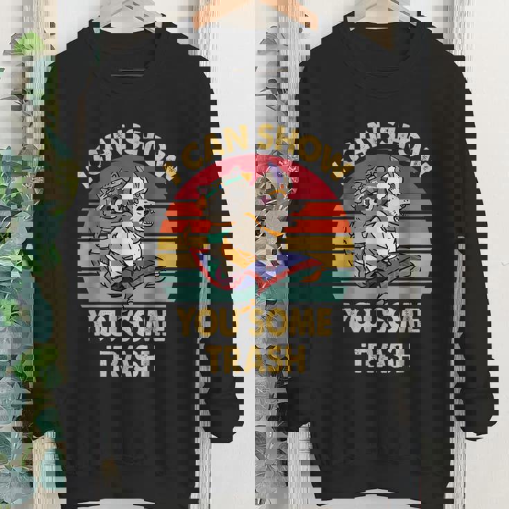 Raccoon Vintage Youth Crewneck Sweatshirt | Retro Style for Nature Lovers