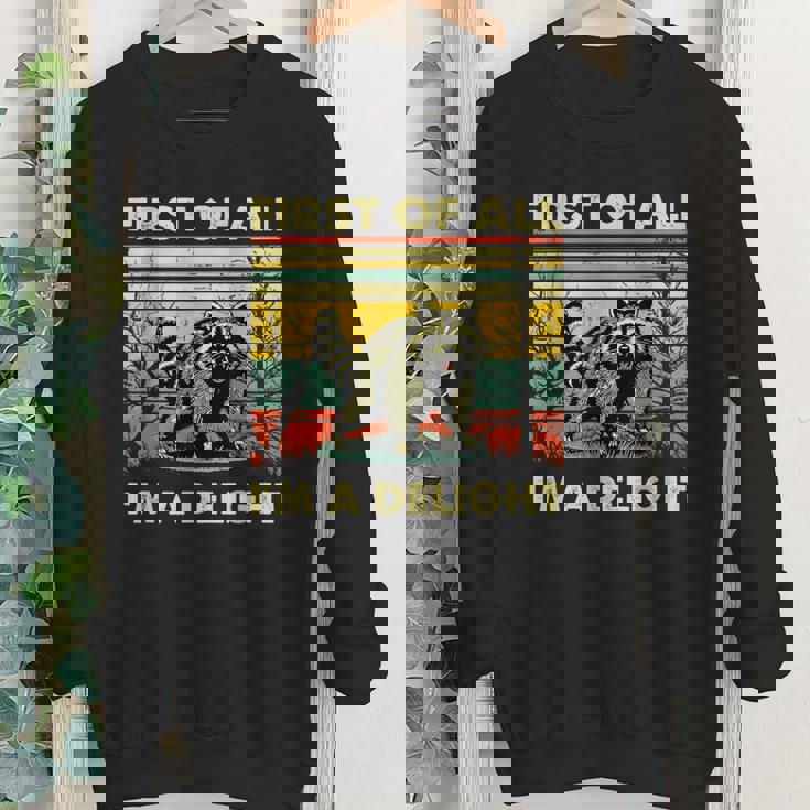 Retro Angry Raccoon Youth Sweatshirt | Delightful Animal Design