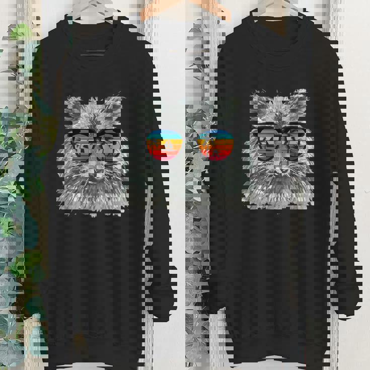 Retro Raccoon Youth Sweatshirt - Cool Sunglasses Design for Animal Lovers