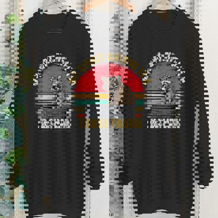 My Spirit Animal Is A Trash Panda Raccoon Enthusiasts Youth Crewneck Sweatshirt