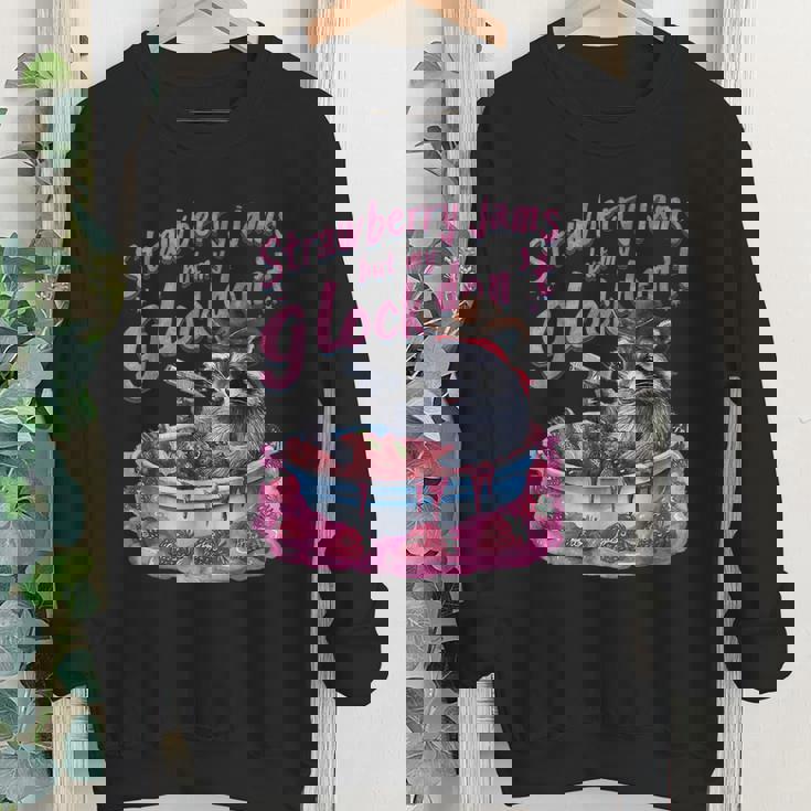 Strawberry Jam Raccoon Youth Crewneck Sweatshirt - Funny & Playful Design