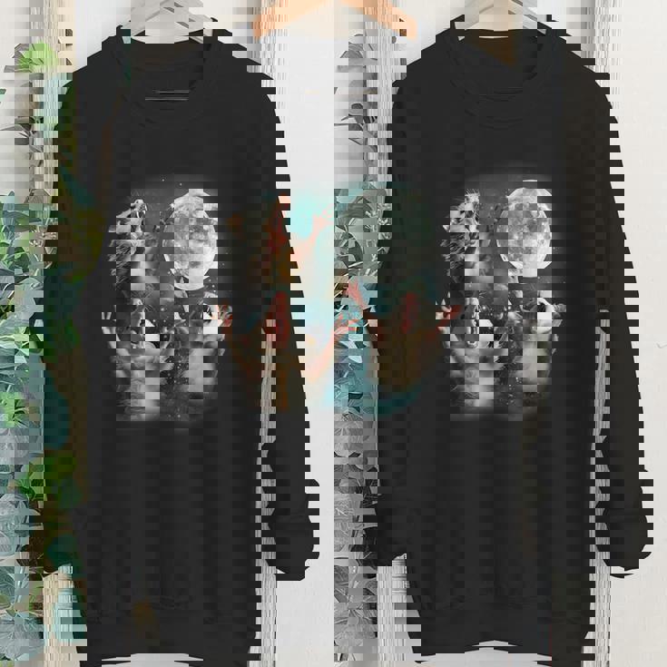 Three Possum Moon Youth Crewneck | Quirky Meme Sweatshirt