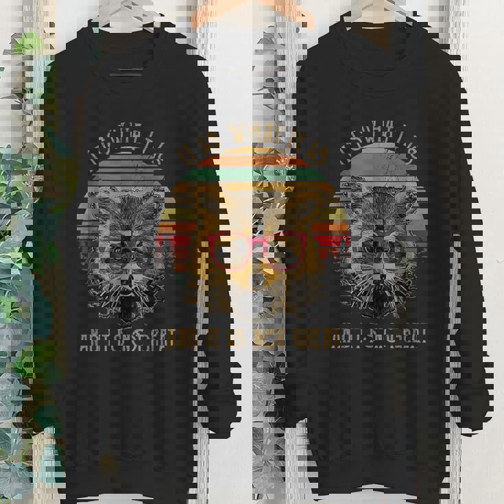 Trash Panda Racoon Kids Cartoon Crewneck Sweatshirt | Unisex Youth Apparel