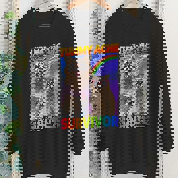 Tummy Ache Survivor Raccoon Youth Sweatshirt - Small Crewneck