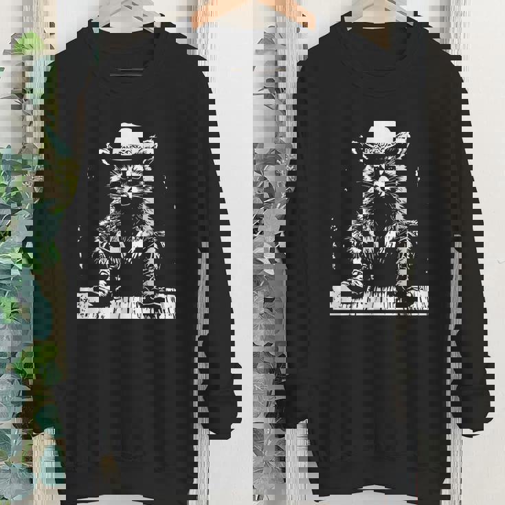 Western Cowboy Raccoon Crewneck Sweatshirt - Unisex for Kids & Adults