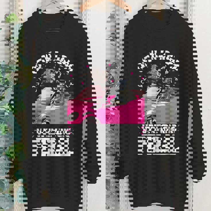Youth Crewneck Sweatshirt - Feral Raccoon Opossum Meme Humor