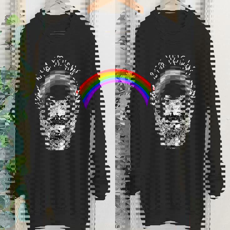 Youth Crewneck Sweatshirt - LGBTQ Pride | Raccoon Design | Be Yourself