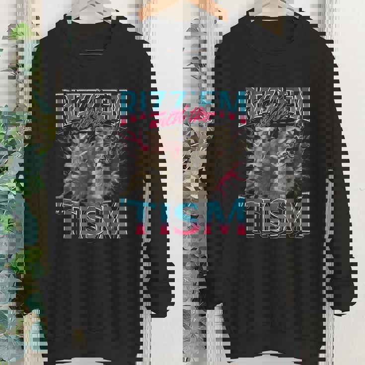 Youth Crewneck Sweatshirt - Raccoon Meme for Autism Awareness