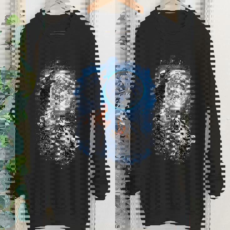 Youth Crewneck Sweatshirt - Three Opossum Raccoon Skunk Howling Meme