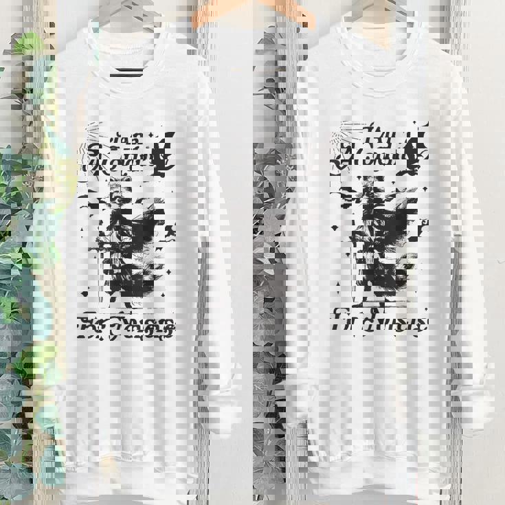 Trendy Raccoon Youth Crewneck Sweatshirt - Grey Cotton Blend, Fun Design