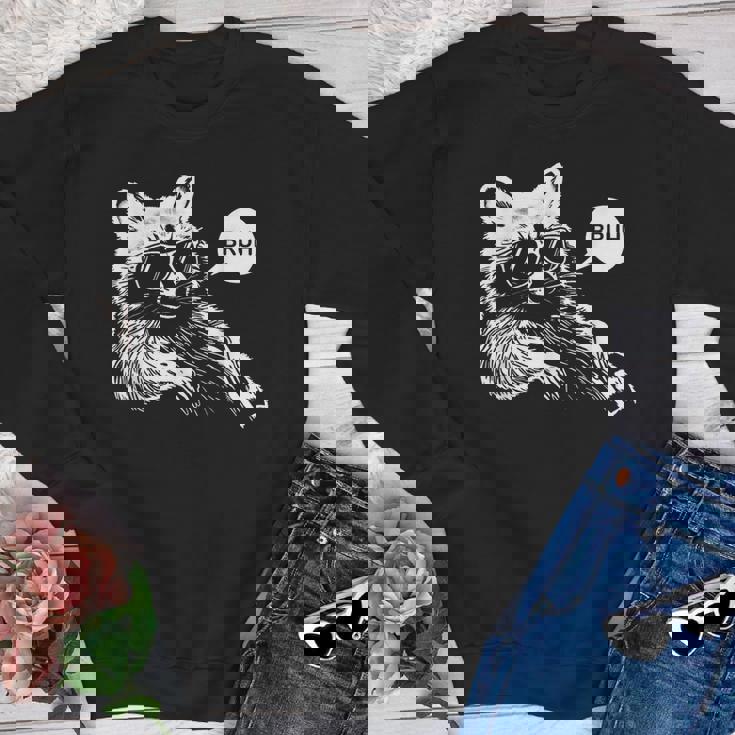 Bruh Raccoon Crewneck | Trash Panda Slang Sweatshirt for Teens