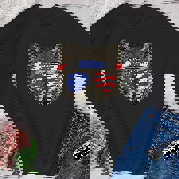 Patriotic Raccoon Youth Crewneck - 4th of July Trash Panda Shirt