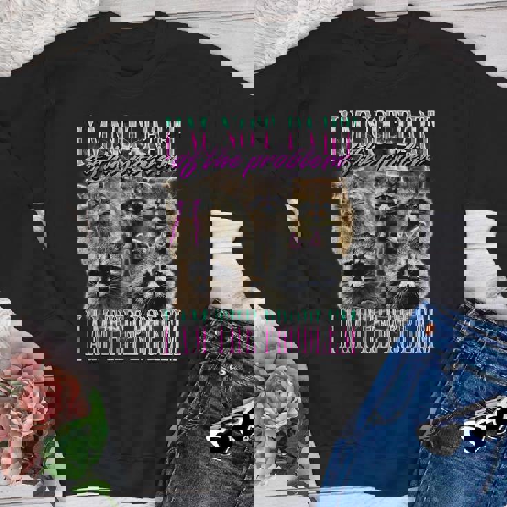 Raccoon Meme Youth Crewneck Sweatshirt - Fun Bootleg Style