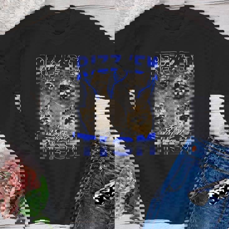 Rizz Autistic Raccoon Meme Youth Crewneck Sweatshirt - Fun Style