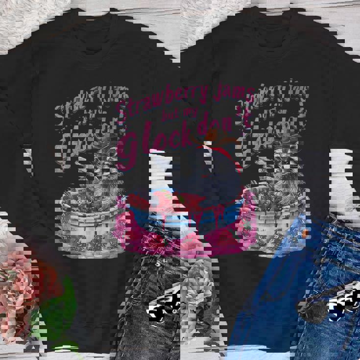 Strawberry Jams But My Dont Raccoon Youth Crewneck Sweatshirt