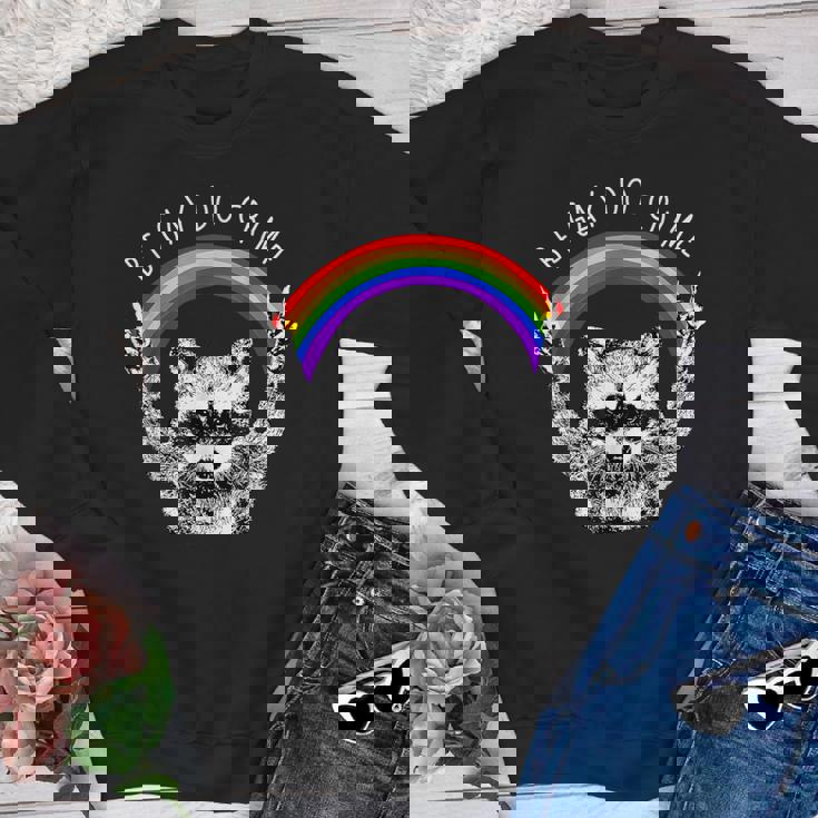Youth Crewneck Sweatshirt - LGBTQ Pride | Raccoon Design | Be Yourself