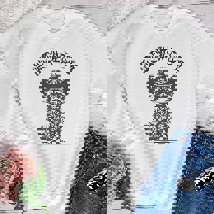 Cowboy Raccoon Youth Sweatshirt - Playful Unisex Animal Design