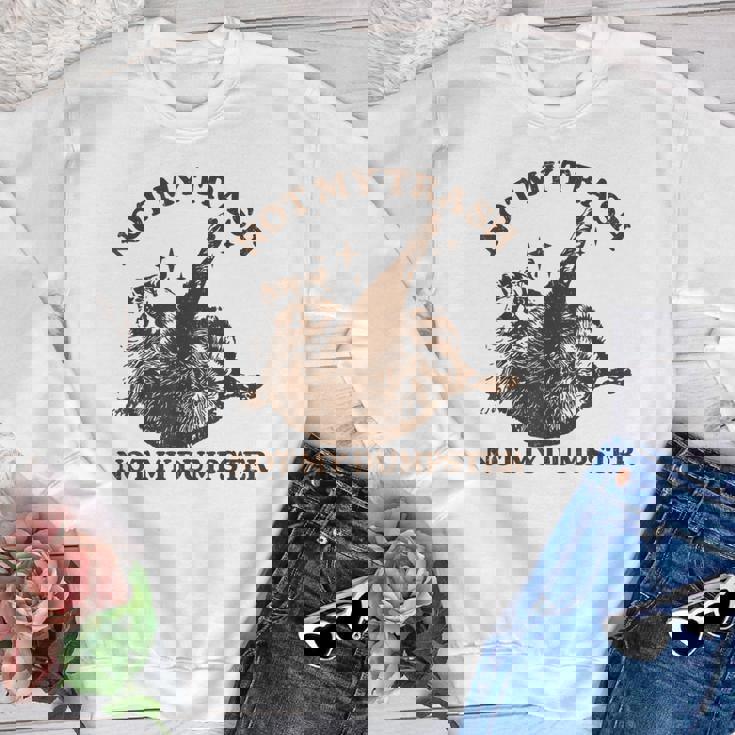 Not My Trash Not My Dumpster Sarcastic Raccoon Youth Crewneck Sweatshirt