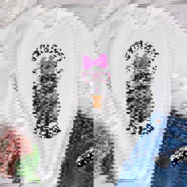 Raccoon Crewneck Sweatshirt - Cute & Colorful - Youth Size