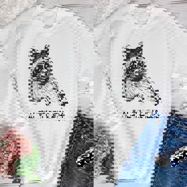 Raccoon Crewneck Sweatshirt for Kids - Moonlit Trash Panda Print