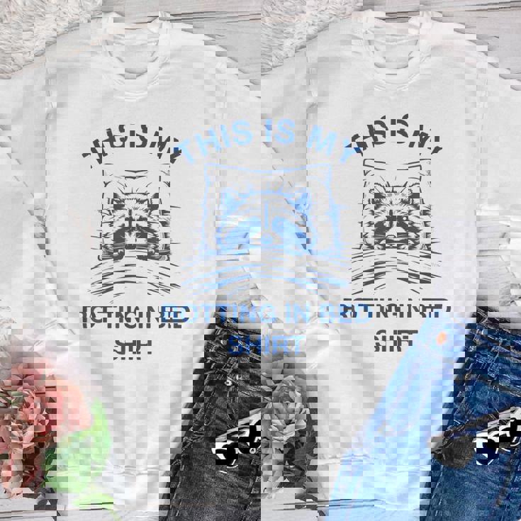 Sarcastic Youth Crewneck Sweatshirt - Raccoon Meme for Relaxation