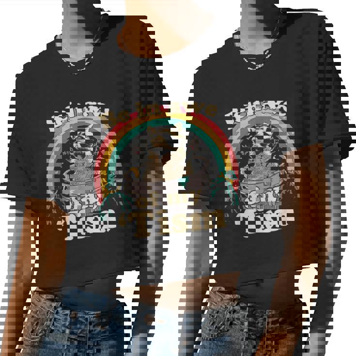Autism Be In Awe Of My 'Tism Meme Autistic Raccoon Women Crop Top