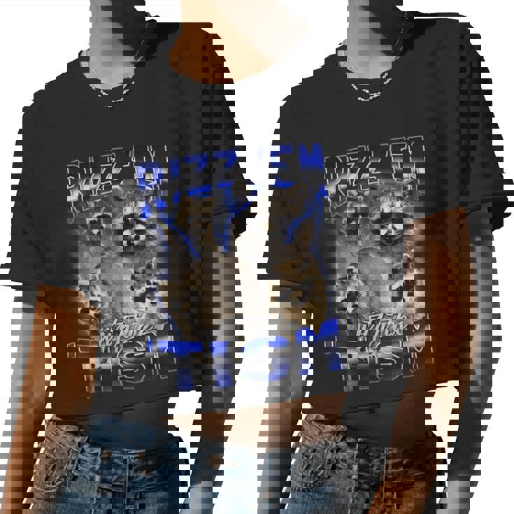 Autistic Raccoon Rizz Women's Crop Top - Meme Inspired Style