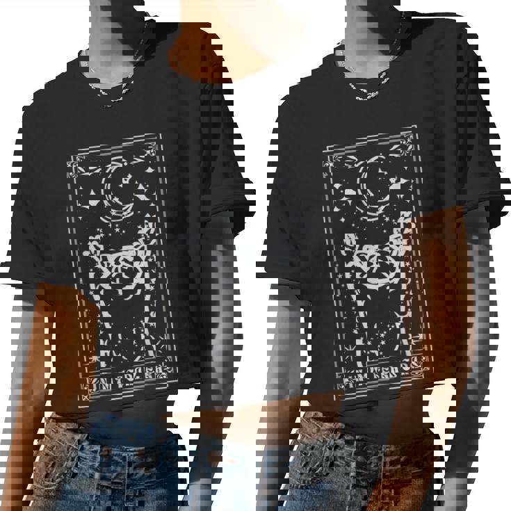 In My Feral Era Raccoon With Moon Trash Panda Women Crop Top