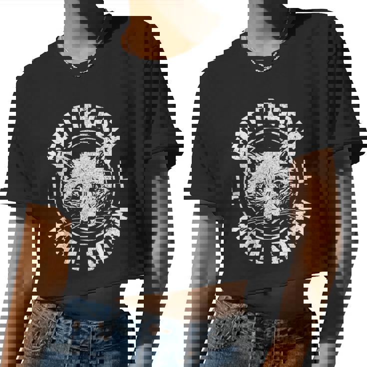 Gothic Raccoon Women Crop Top - Edgy Style - Alternative Fashion