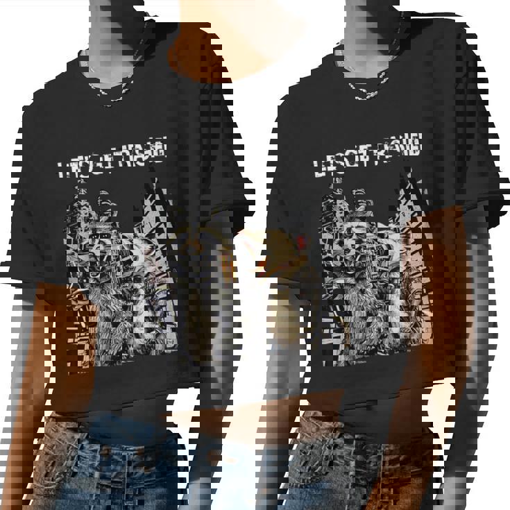 Let's Get Trashed Crop Top - Raccoon & Opossum Drinking Theme