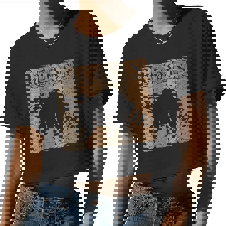 Raccoon Chemistry Crop Top - Fun Elements Design for Women