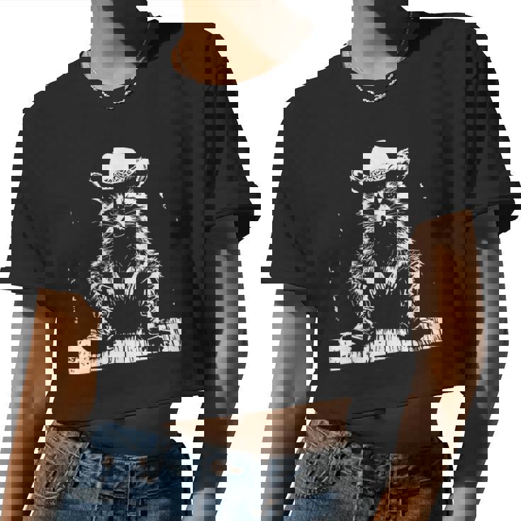 Raccoon Cowboy Crop Top | Western Style for Adults & Kids