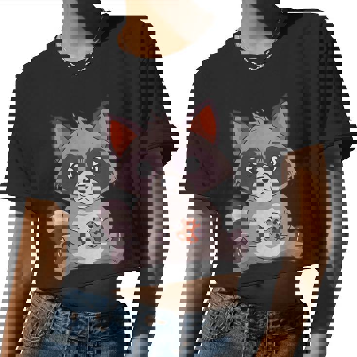 Raccoon Crop Top for Women - Fun Animal Design | Small Size