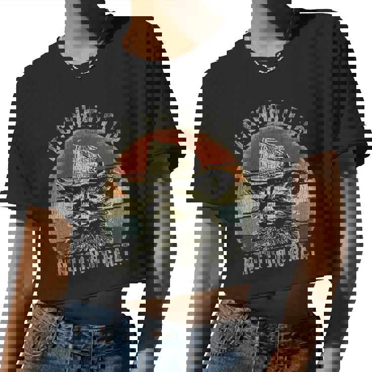 Raccoon Crop Top - Sassy 'Trash Panda' Women's Tee for Casual Days