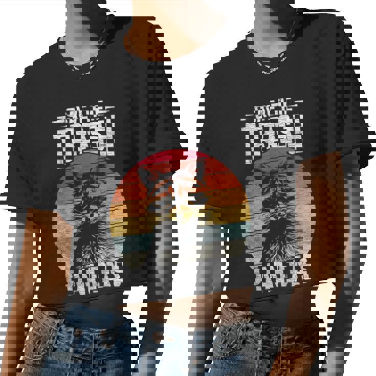 Raccoon Crop Top - Vintage Retro Style for Women | Save The Trash Pandas