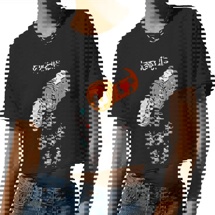 Raccoon Lover Crop Top | Fun Happy Pills Raccoon Women’s Tee