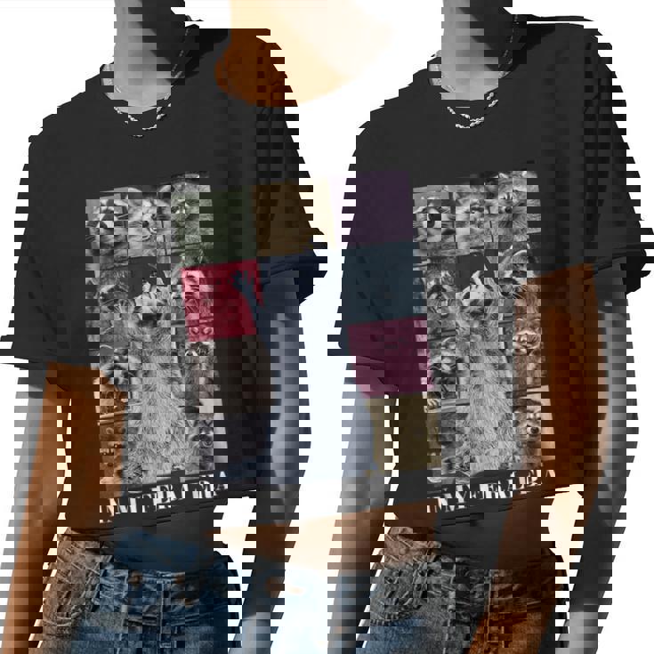 Raccoon Meme Crop Top for Women - Fun Team Trash Design