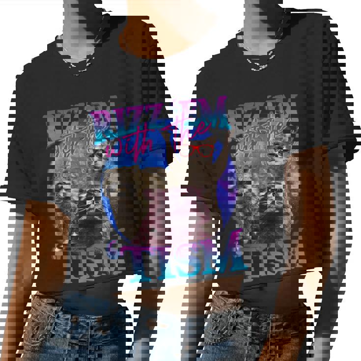 Raccoon Meme Crop Top - Retro Tism Style for Women