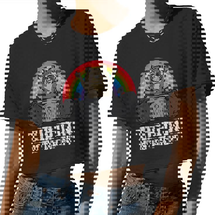 Raccoon & Trash Can Design Crop Top | Fun Unisex Tee for All Ages