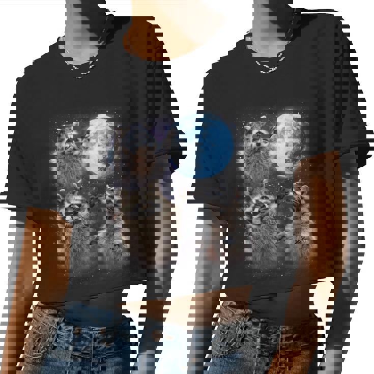 Raccoon Women Crop Top - Moonlit Howl Theme