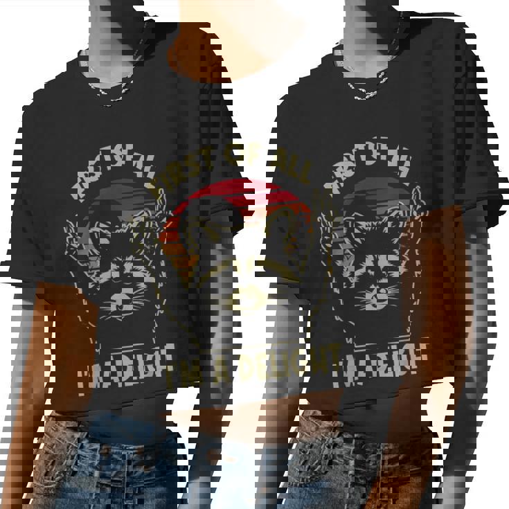Sarcastic Raccoon Crop Top - Women's Fun Statement Tee - Delightful Humor