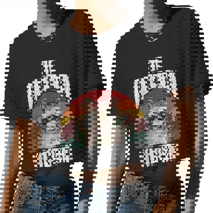 Vintage Raccoon Lover Crop Top - Retro Style for Women