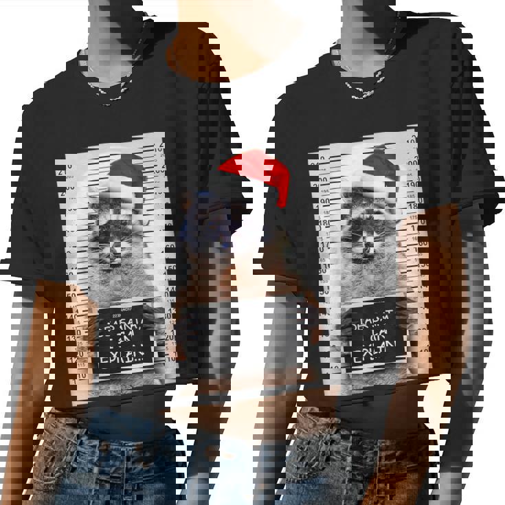Women’s Crop Top for Christmas - Dear Santa Raccoon Humor