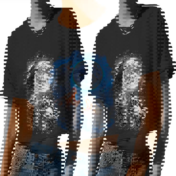 Women's Crop Top - Funny Opossum, Raccoon & Skunk Moon Meme