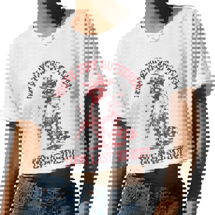 Cowboy Raccoon Crop Top - Rustic Fun for Women