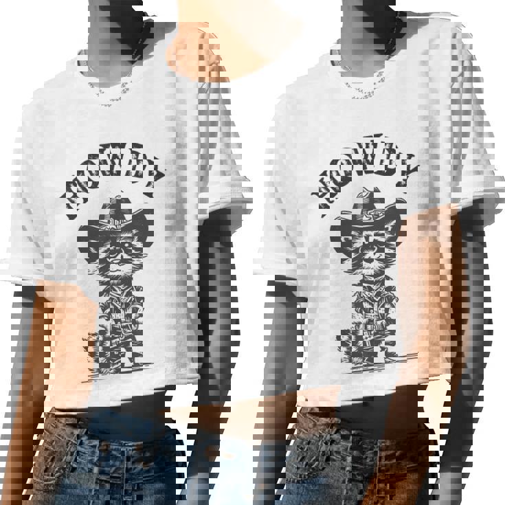 Howdy Raccoon Crop Top - Unisex Western Animal Theme