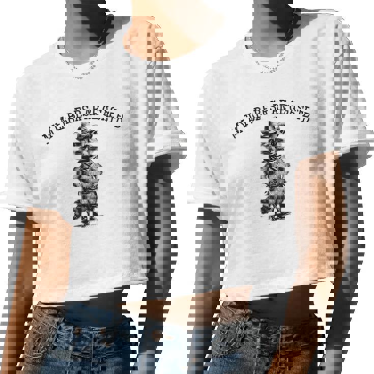 Raccoon Cowboy Women’s Crop Top – Whimsical and Fun Statement Piece